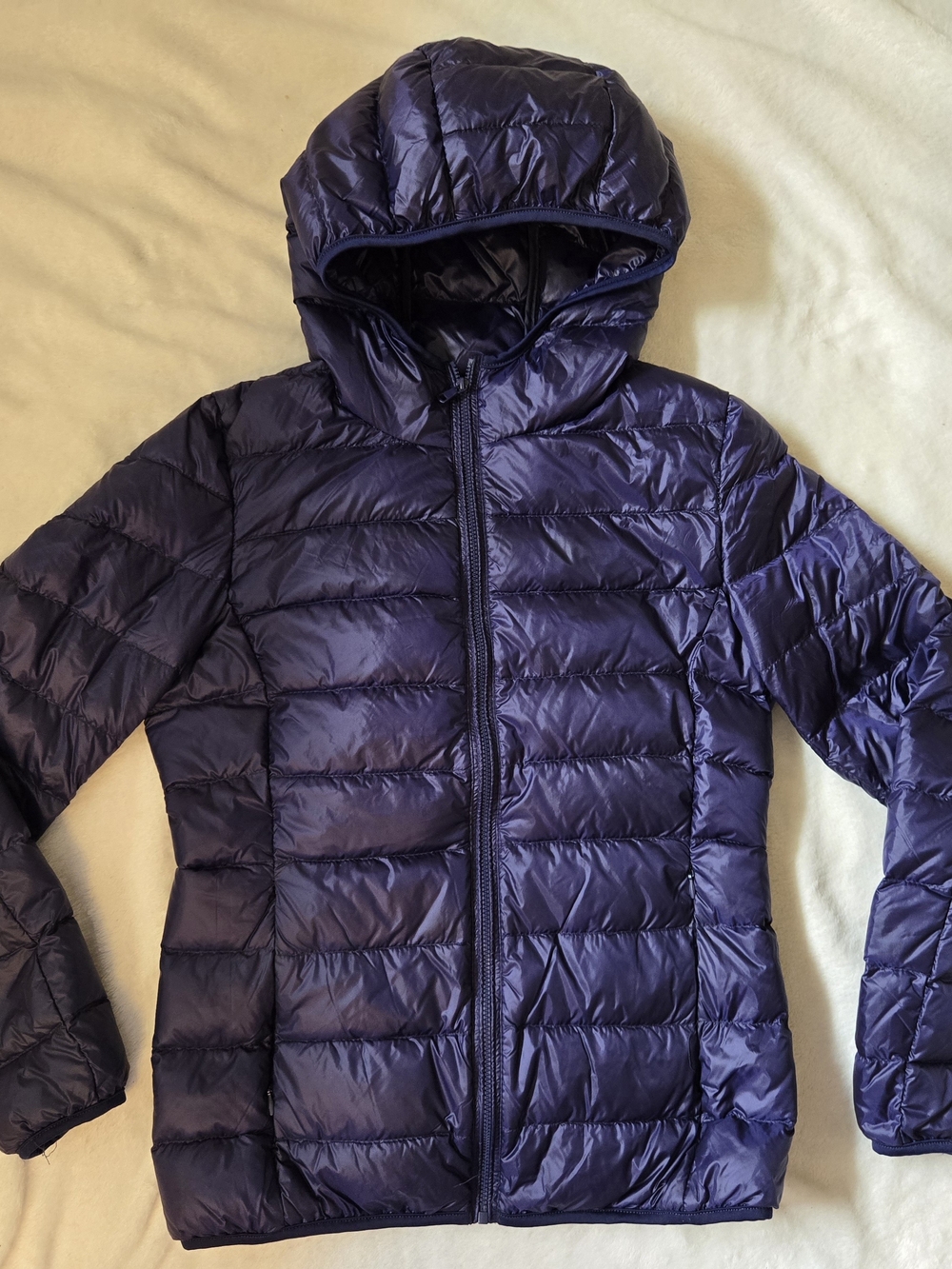 Lightweight Hooded Puffer Jacket for Kids in Deep Navy